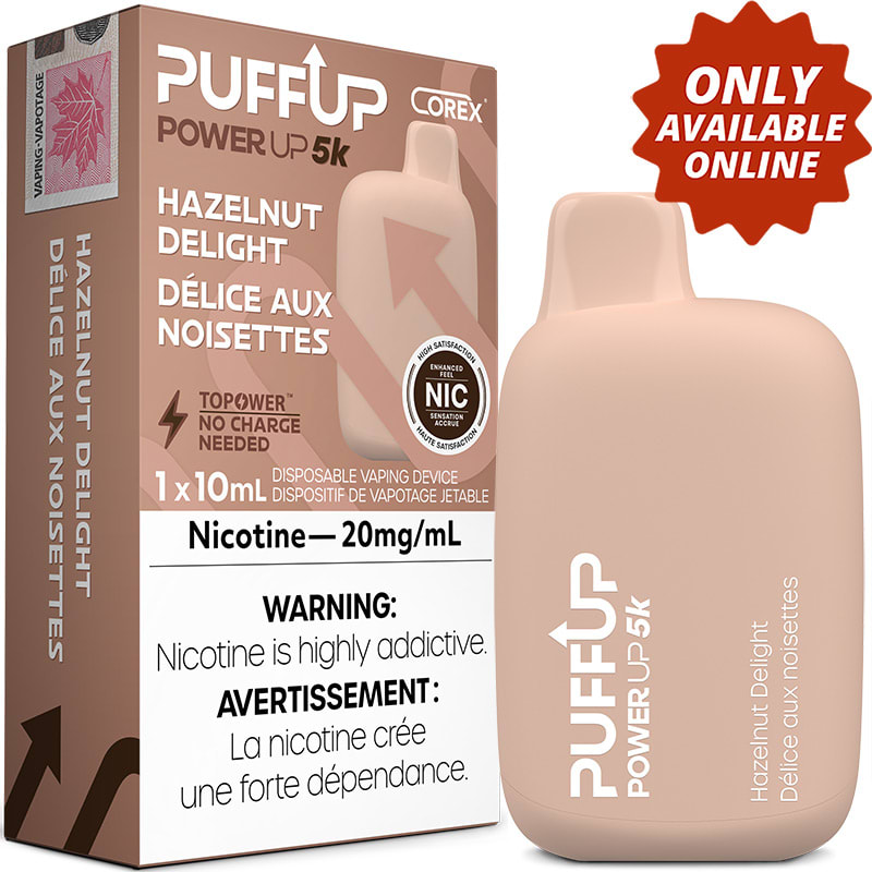 Base Product Image: PuffUP Power Up 5K Disposable Vape: Hazelnut Delight (1pk)