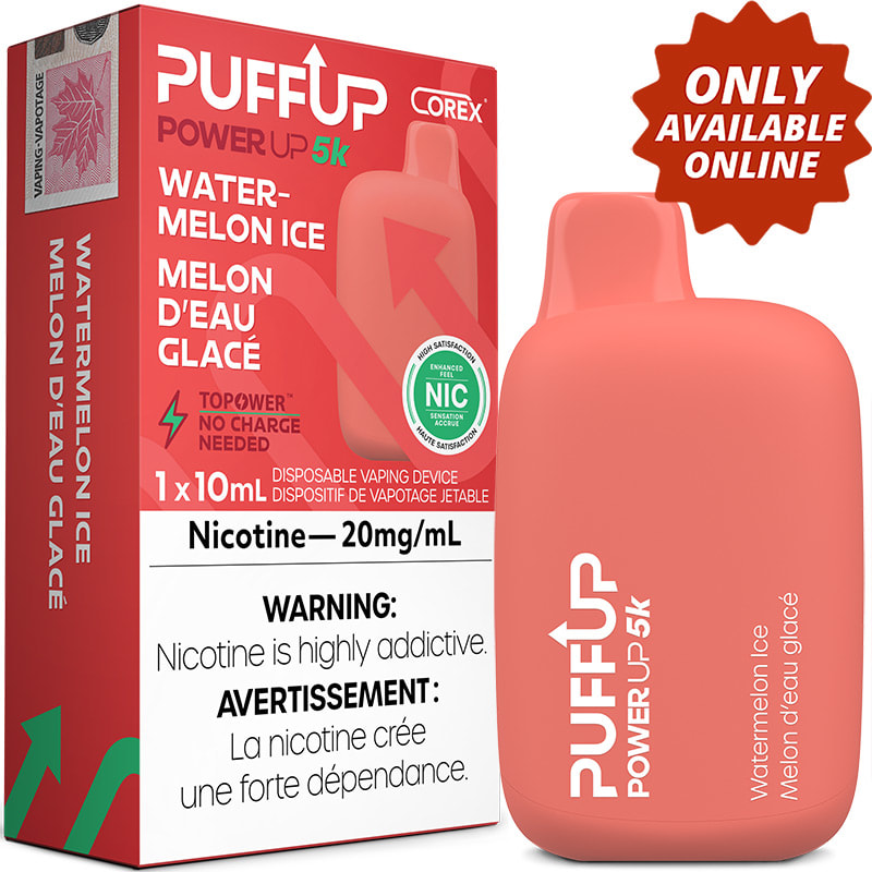 Base Product Image: PuffUP Power Up 5K Disposable Vape: Watermelon Iced (1pk)