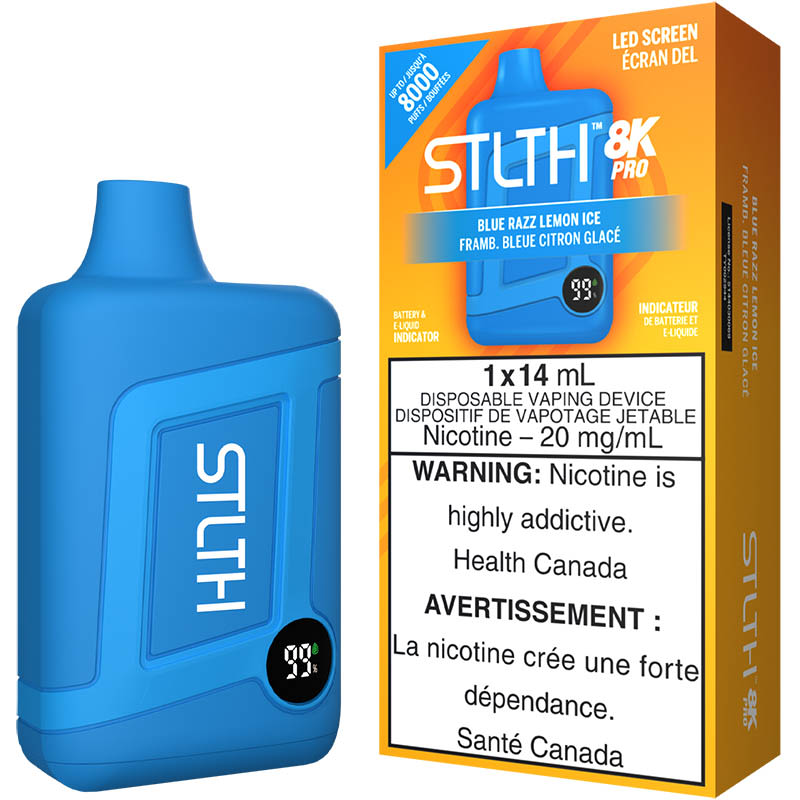 Base Product Image: STLTH 8K Pro Disposable Vape: Blue Razz Lemon Ice (1pk)