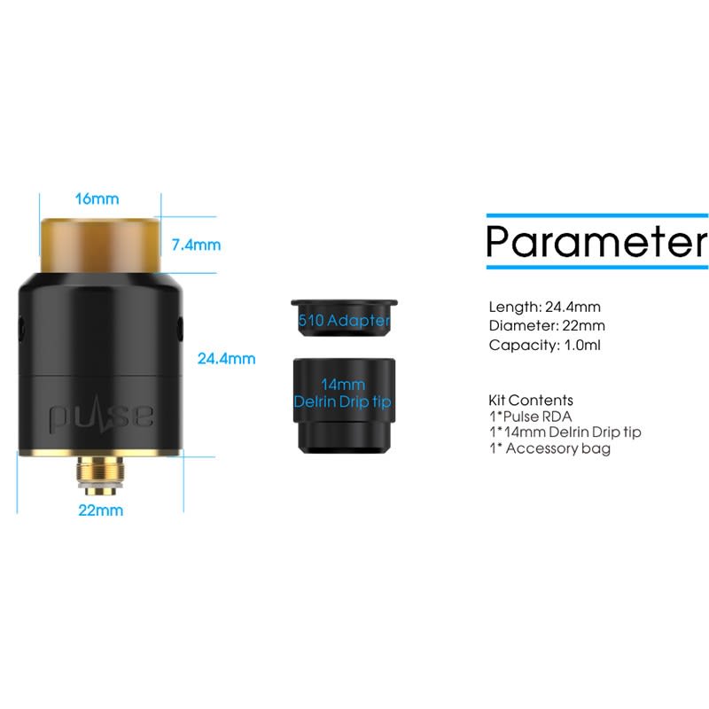 Vandy Vape Pulse 22 BF RDA - Dimensions