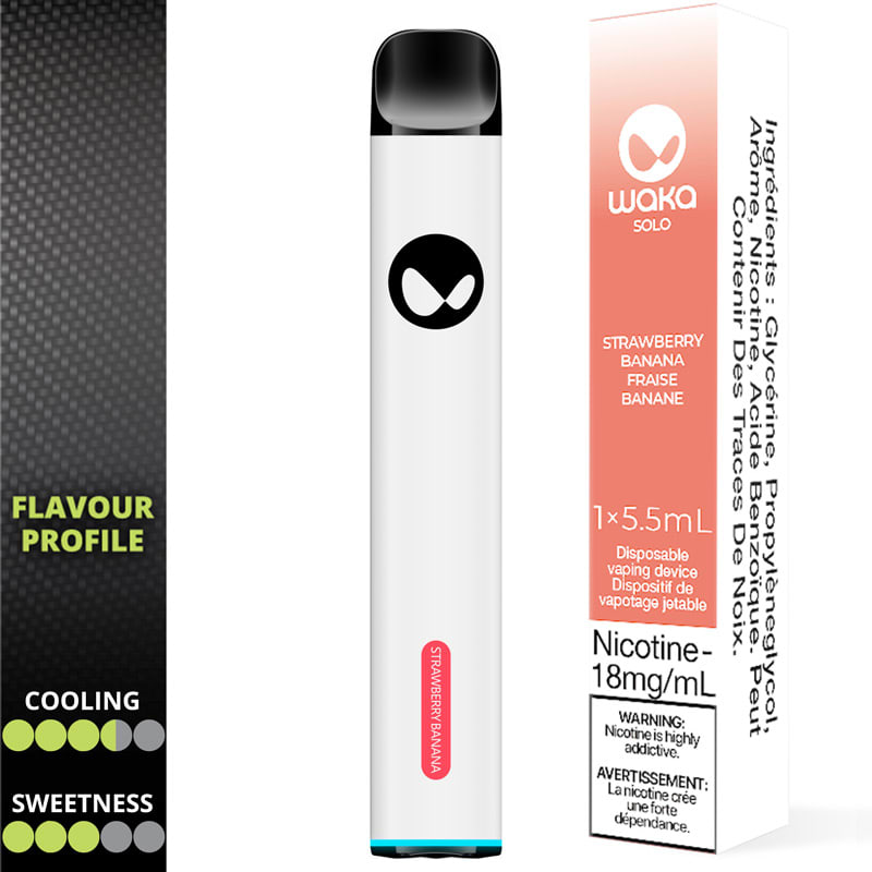 Base Product Image: Waka Solo Disposable Vape: Strawberry Banana (1pk)