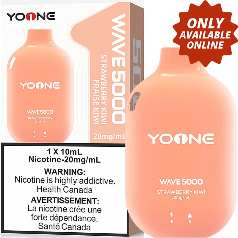 Base Product Image: Yoone Wave 5000 Disposable Vape: Strawberry Kiwi (1pk)