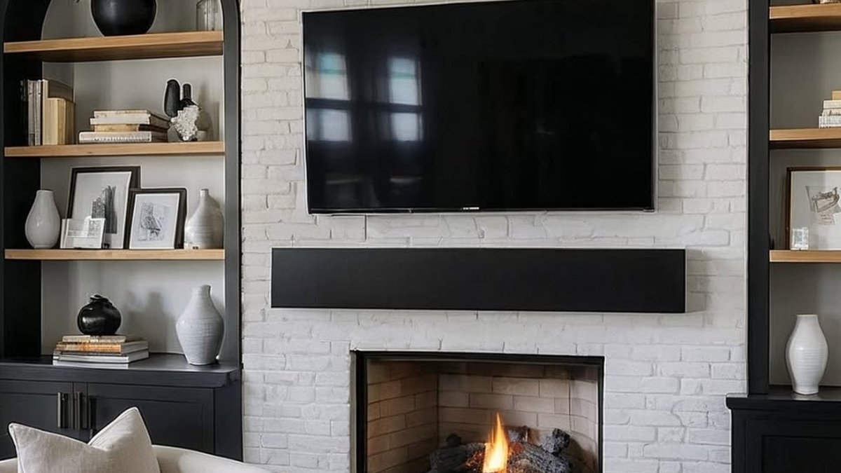 Stylish Ways to Display Books and TVs - tv wall