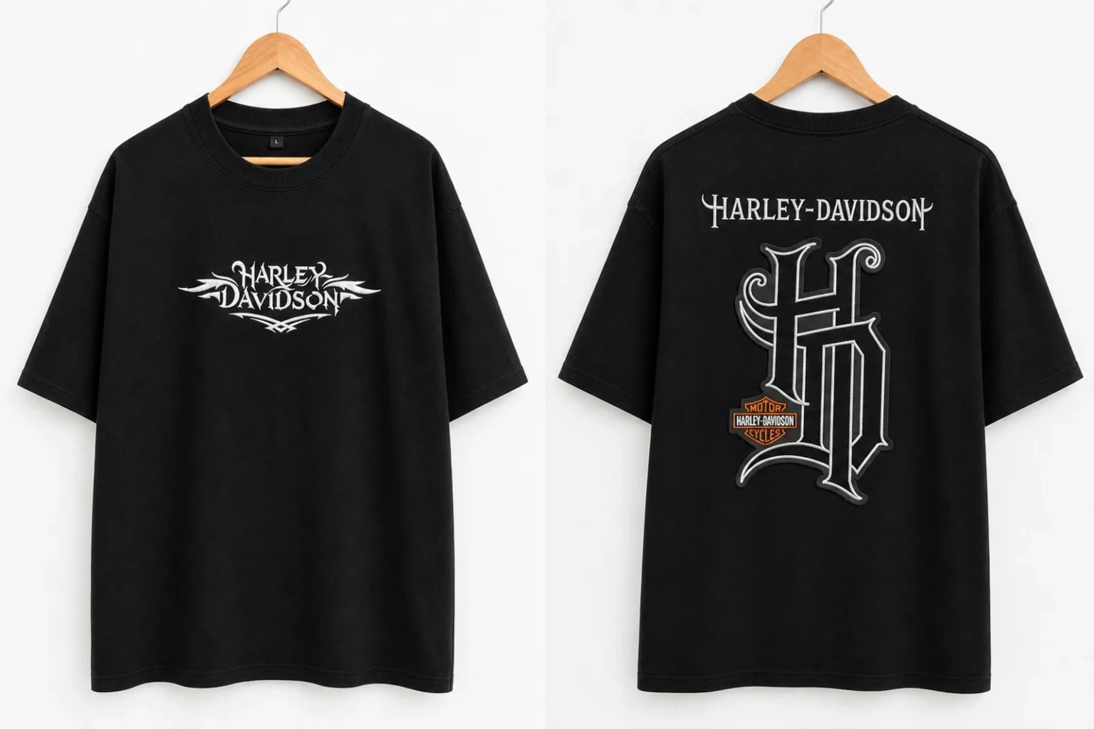 Custom Tribal Wordmark Tee — Black