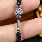 BLACK THREAD + HANUMAN GADA PENDAL 92.5 Silver – Front View