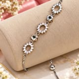 925 Silver GREEN STONE BRACELET – Back / Stamp View