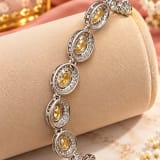 925 Silver Yellow Stone Bracelet – Back / Stamp View