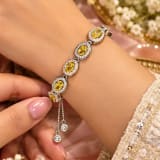 925 Silver Yellow Stone Bracelet – Model Wear View