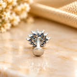 92.5 BLUE AD STERLING SILVER NOSE PIN – Back / Stamp View
