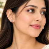 92.5 STERLING SILVER ROSE GOLD STUDS – Model Wear View