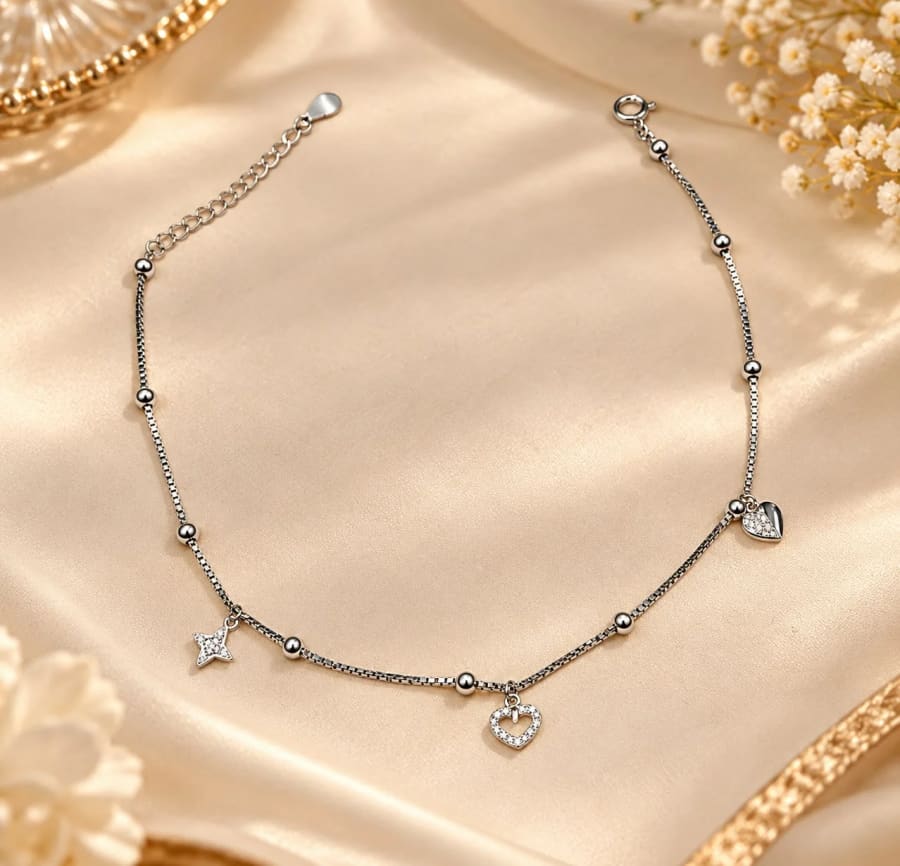 92.5 STERLING SILVER PAYAL – Front View