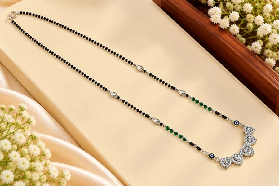92.5 STERLING SILVER MANGALSUTRA – Front View
