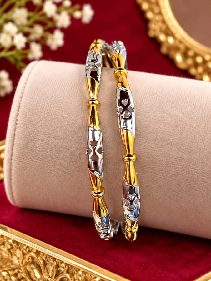 925 Silver 92.5 , 2 TONE BANGLES – Front View