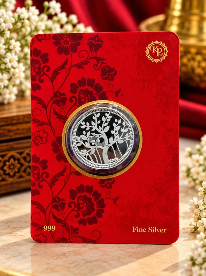 999.0 SILVER COIN WITH CARD – Front View