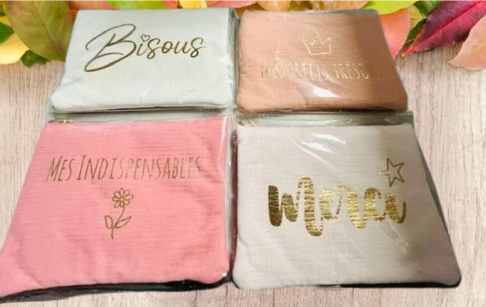 POCHETTE MESSAGE EN GAZE COTON PVC 11.99 TTC