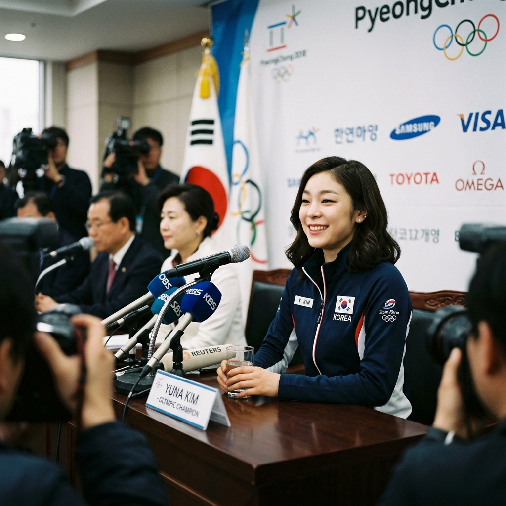 김연아 대한민국 피겨스케이팅 올림픽 챔피언 공식 기자회견