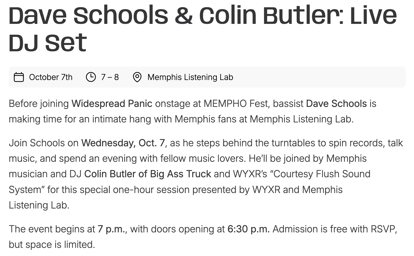Colin Butler — Memphis Listening Lab