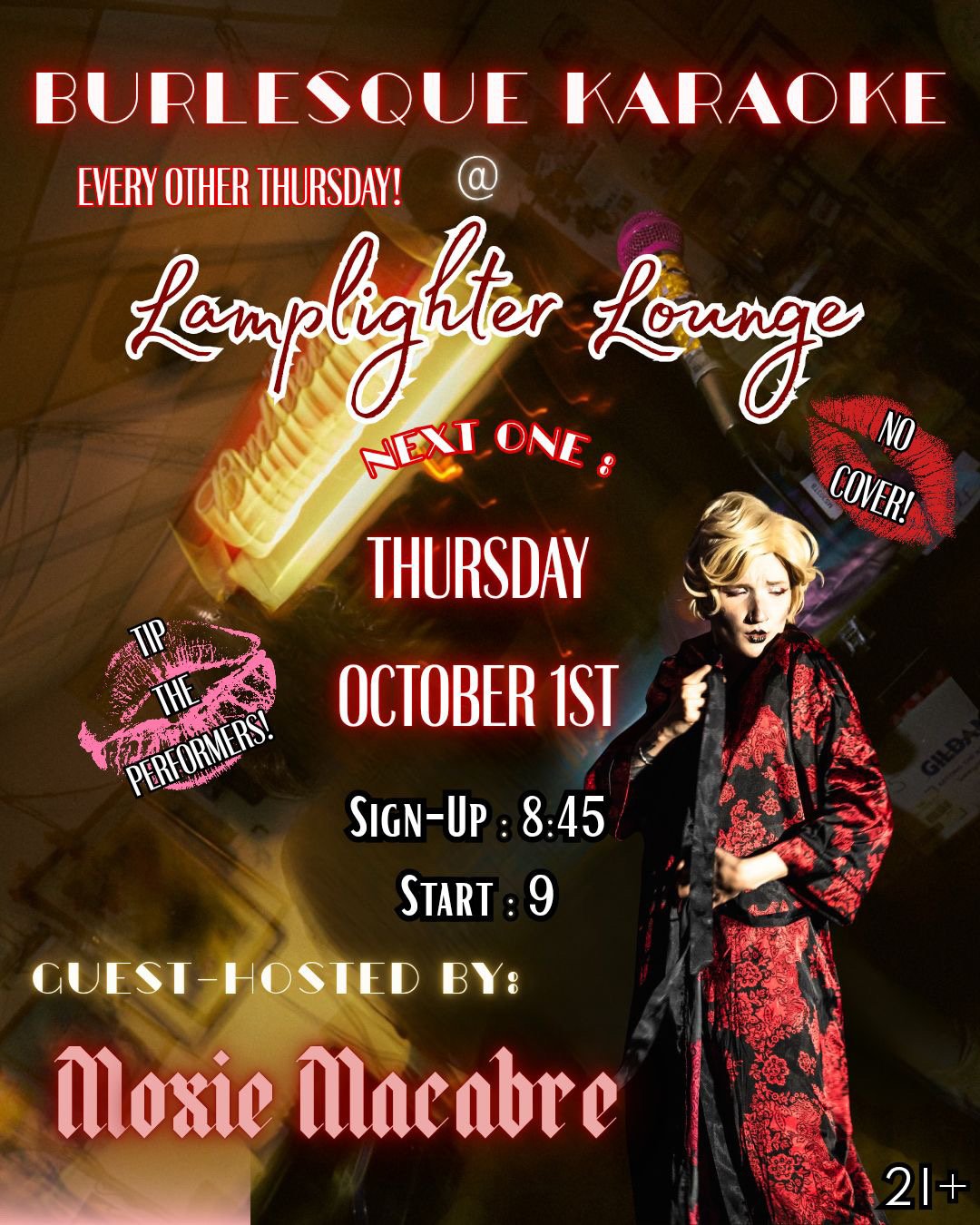 Burlesque Karaoke with Moxie Macabre — Lamplighter Lounge