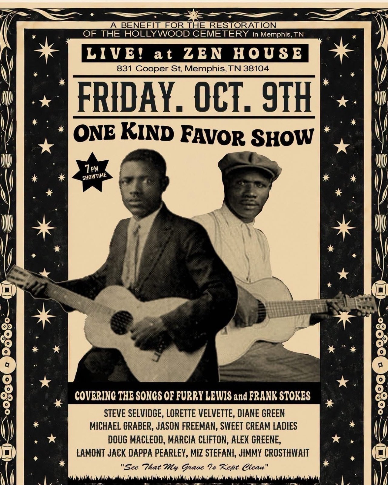 Diane Green, Steve Selvidge, Lorette Velvette, Michael Graber,Jason Freeman, Marcia Clifton, Sweet Cream Ladies, Doug MacLeod, Alex Greene, Miz Stefani ,Dr Dave Evans & Last Chance Jug Band
