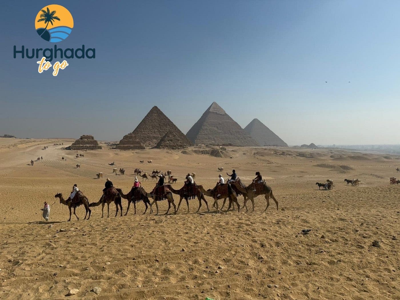 Giza pyramids and Sphinx in the Egyptian desert
