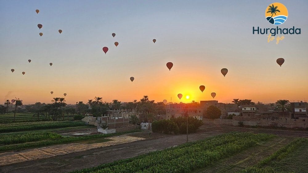 Hot-air balloons flying or preparing to launch over the Nile Valley landscape Hot-air balloons over the Nile Valley at sunrise — Questions travellers ask