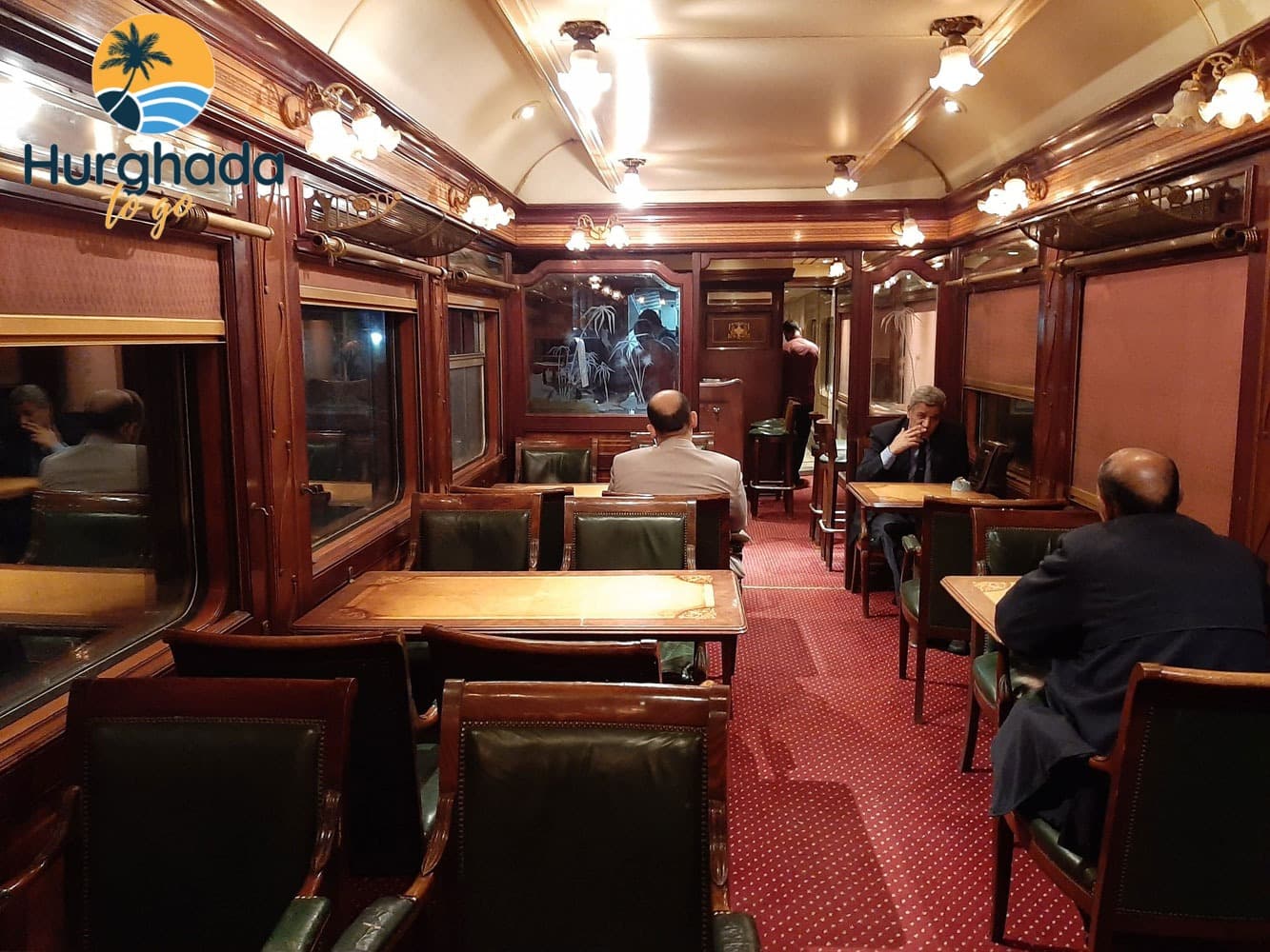 Sleeper train lounge in Egypt