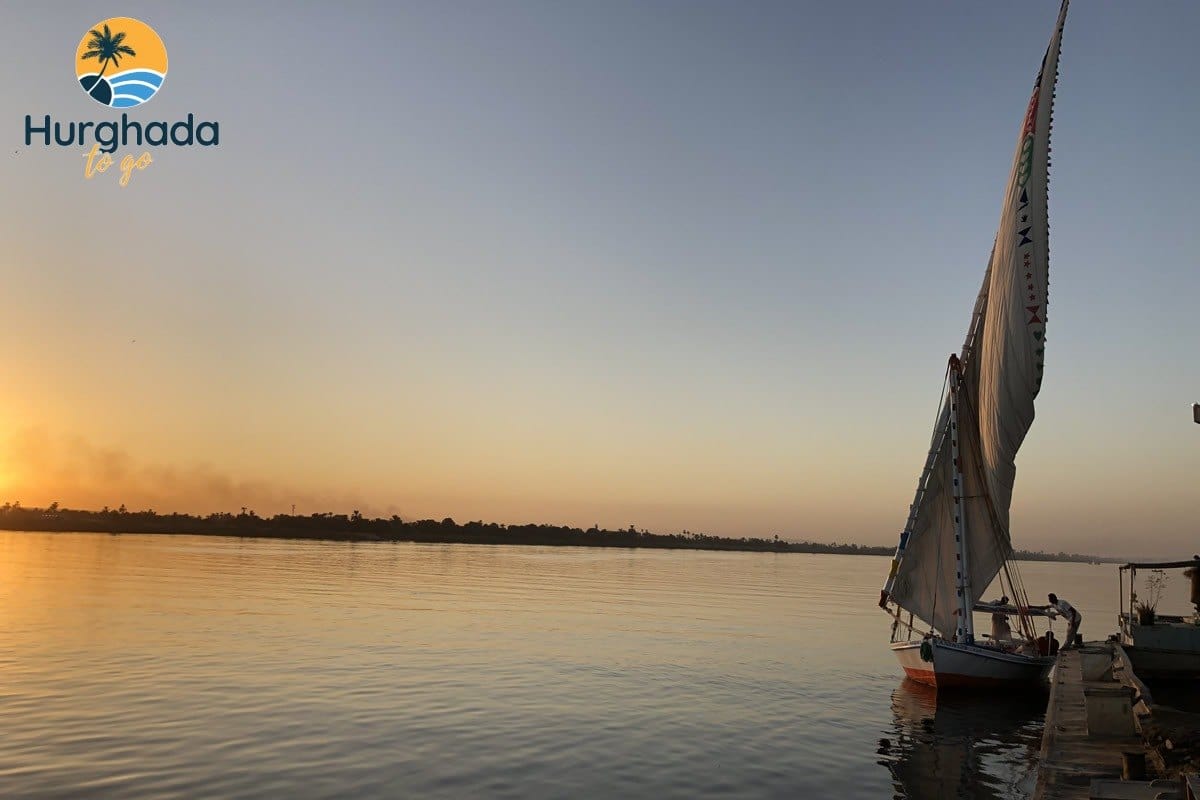 Traditional felucca sailing on the Nile