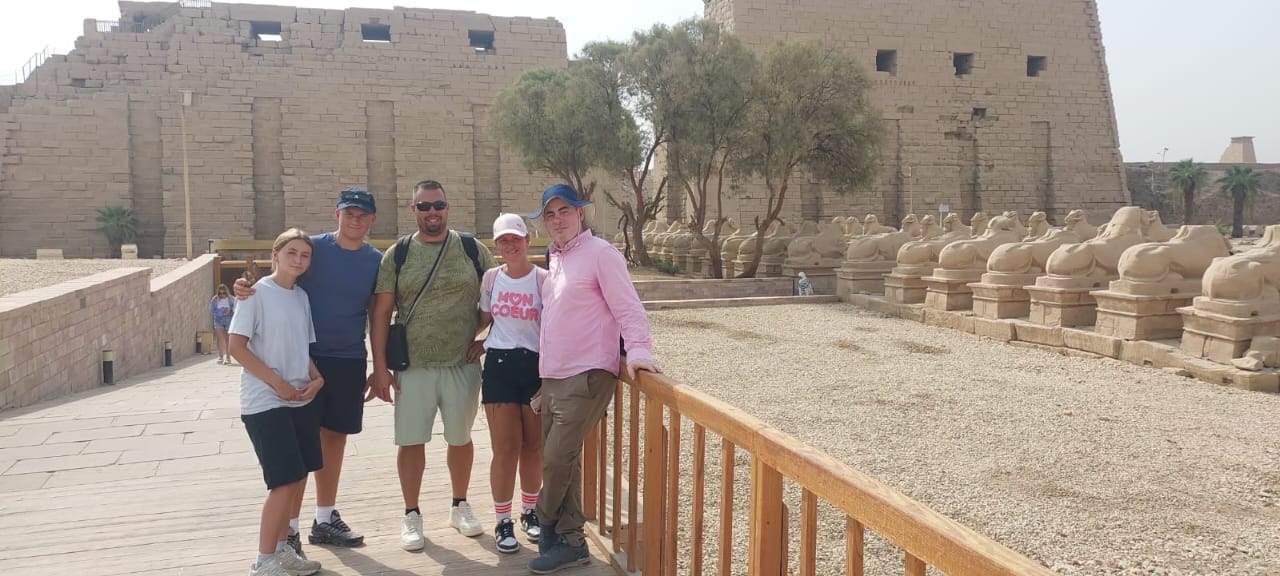 Ancient Egyptian temple architecture, carvings or monumental statues in the Luxor region Ancient Egyptian temple monuments in Luxor