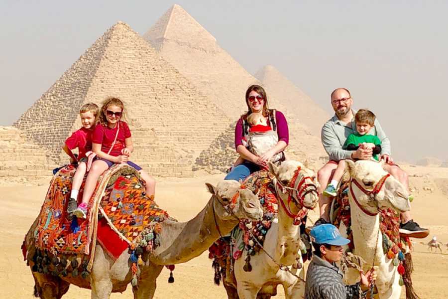 Giza pyramids and the Great Sphinx in the desert