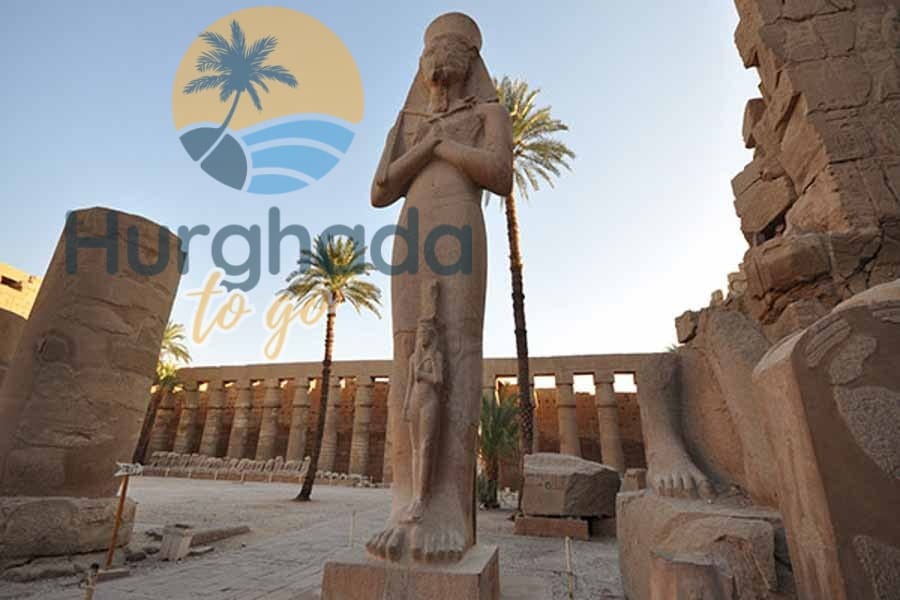 Ancient Egyptian temple architecture, carvings or monumental statues in the Luxor region Ancient Egyptian temple monuments in Luxor