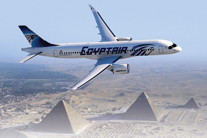 Giza pyramids and Sphinx in the Egyptian desert