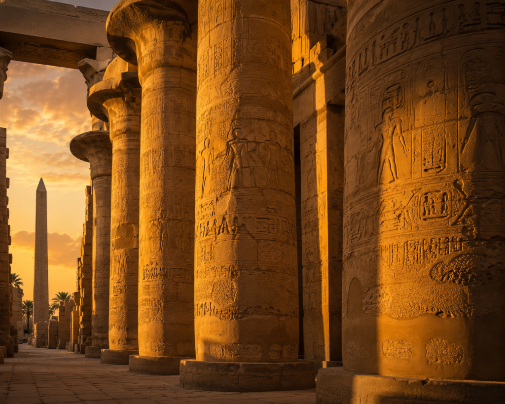 Ancient Egyptian temple monuments in Luxor Ancient Egyptian temple monuments in Luxor
