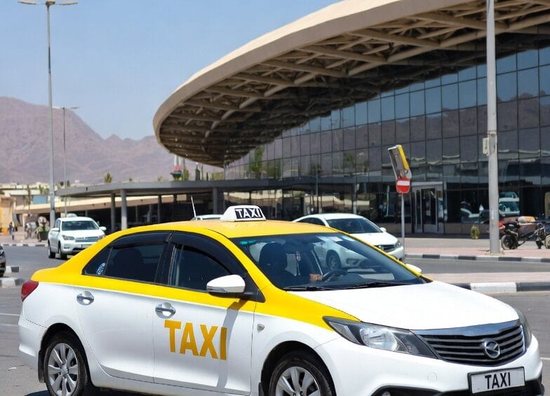 Taxi travel illustration