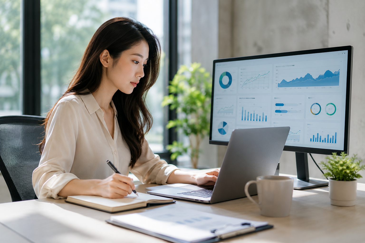 SEO professional reviewing website performance data during a Generative Engine Optimization audit.