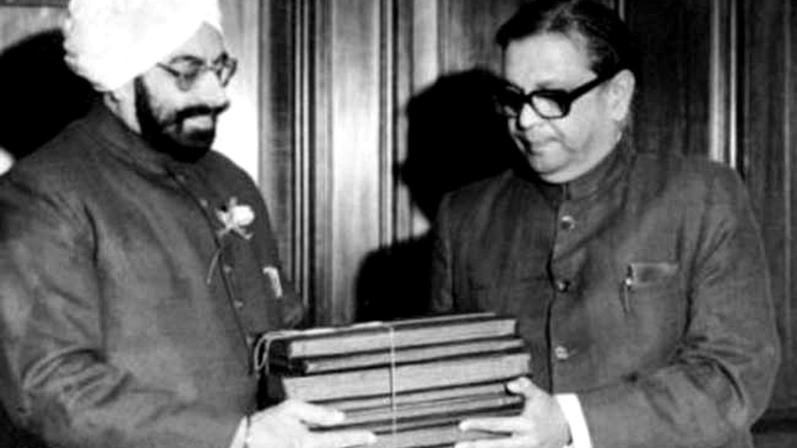 B. P. Mandal presenting the Mandal Commission report