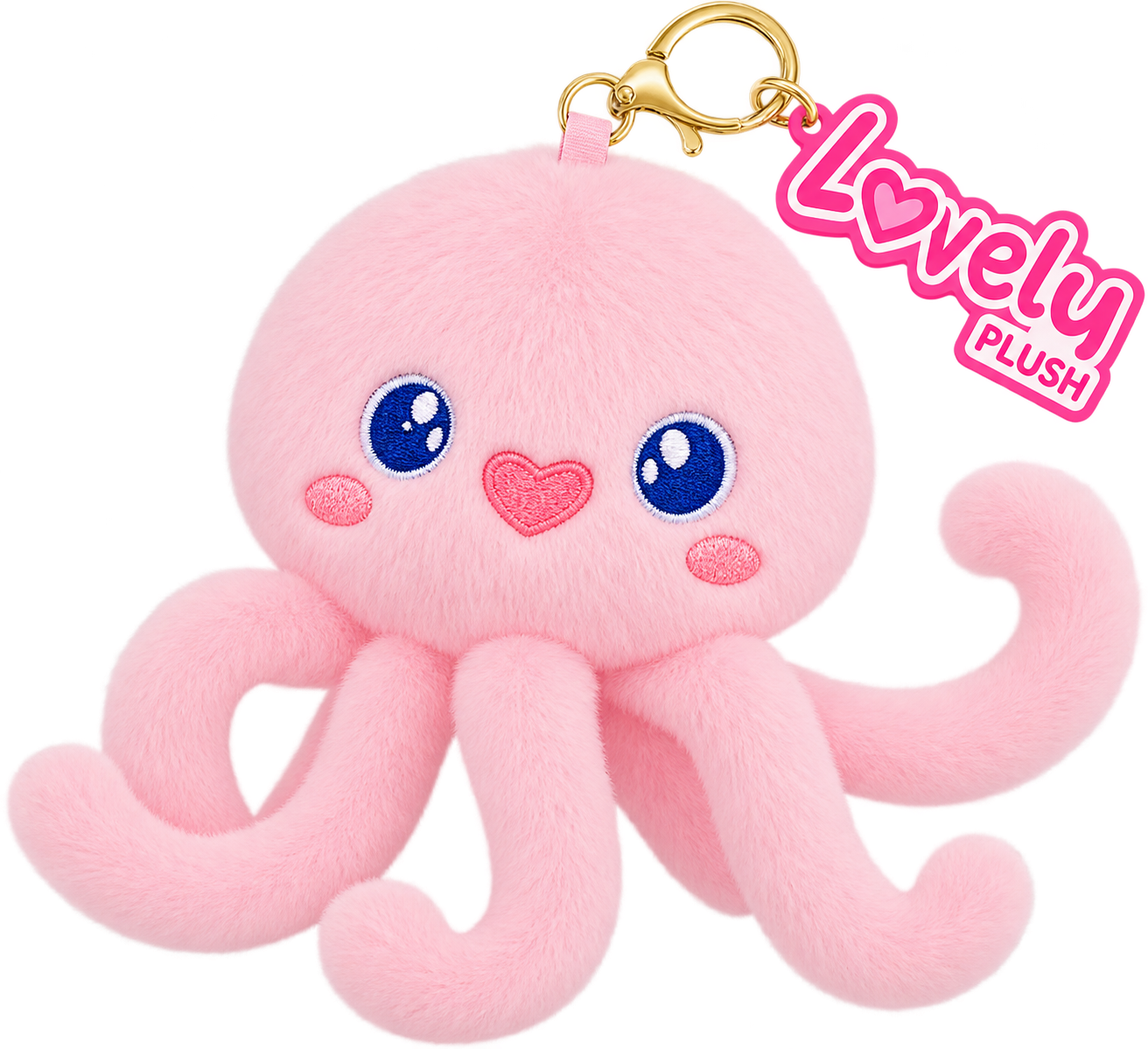 pulpo rosa llavero