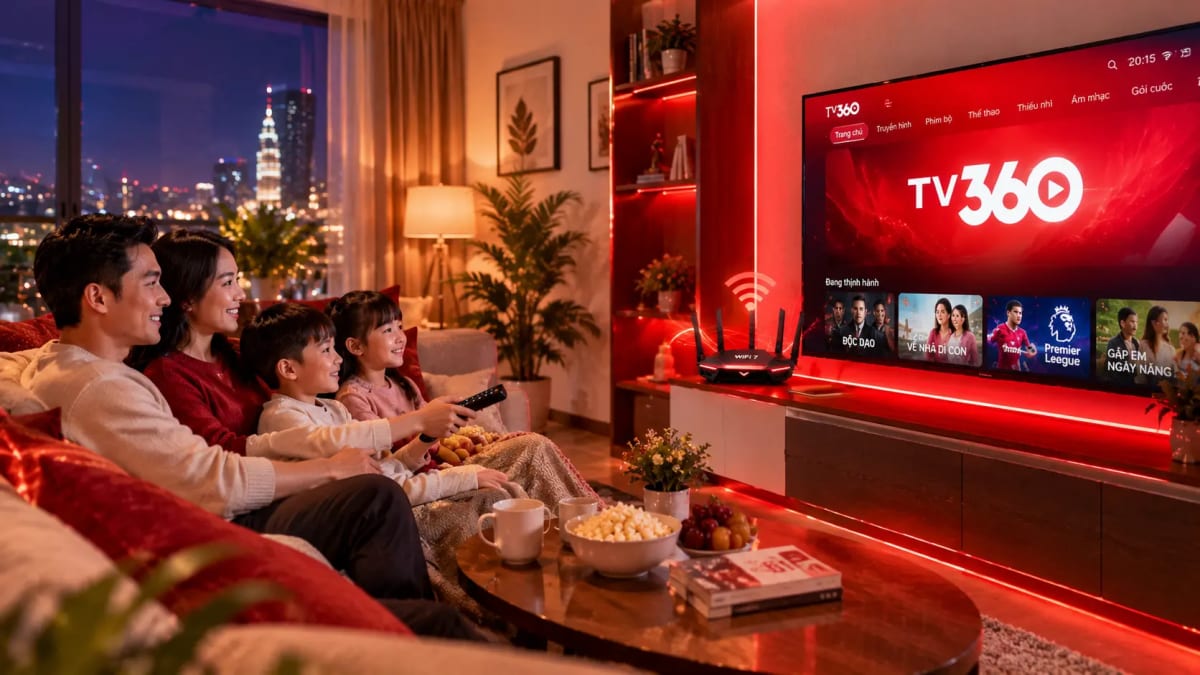 Combo Internet và truyền hình TV360 Viettel cho gia đình xem tivi