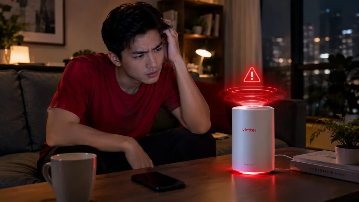 Thiết bị Mesh WiFi Viettel có đèn báo đỏ