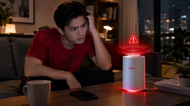 Thiết bị Mesh WiFi Viettel có đèn báo đỏ