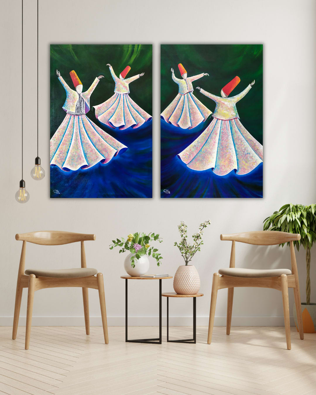 Echoes, (Set of 2) 24 x 36 inches each