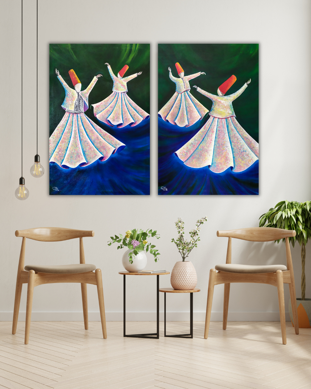 Echoes, (Set of 2) 24 x 36 inches each