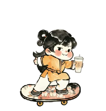 滑板上的女孩
