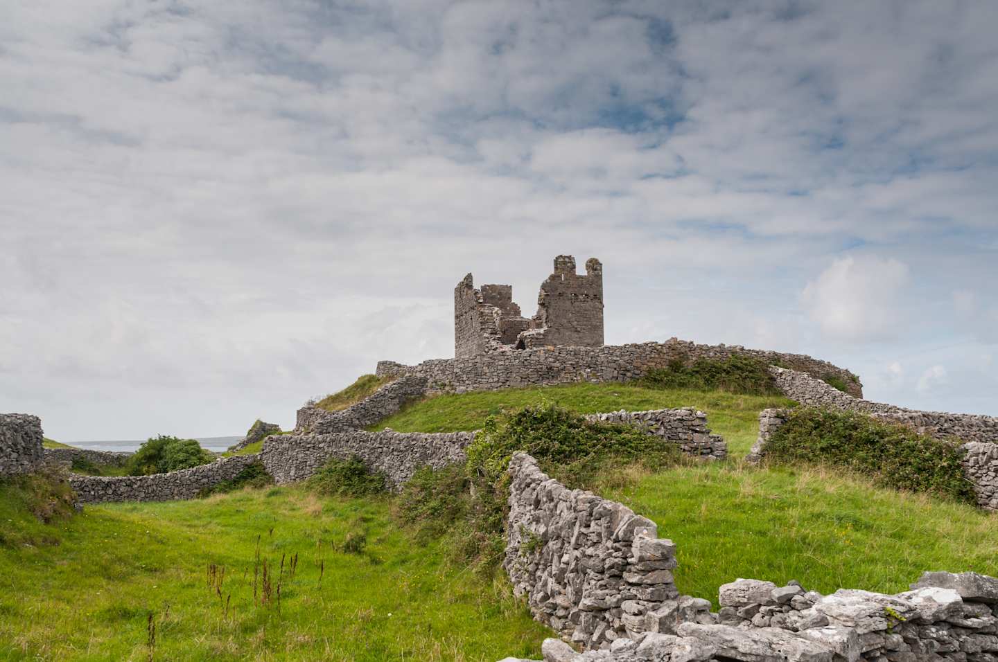 Castle on the top of the island Inisheer one of the aran island in Galway bay