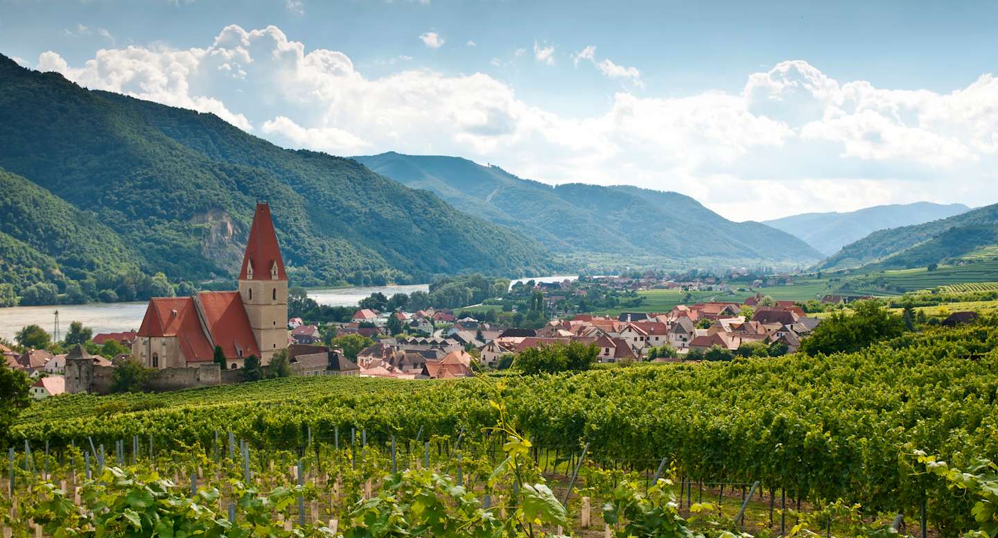 View to the famous little town "Weissenkirchen an der Donau" - Danube Valley - Austria