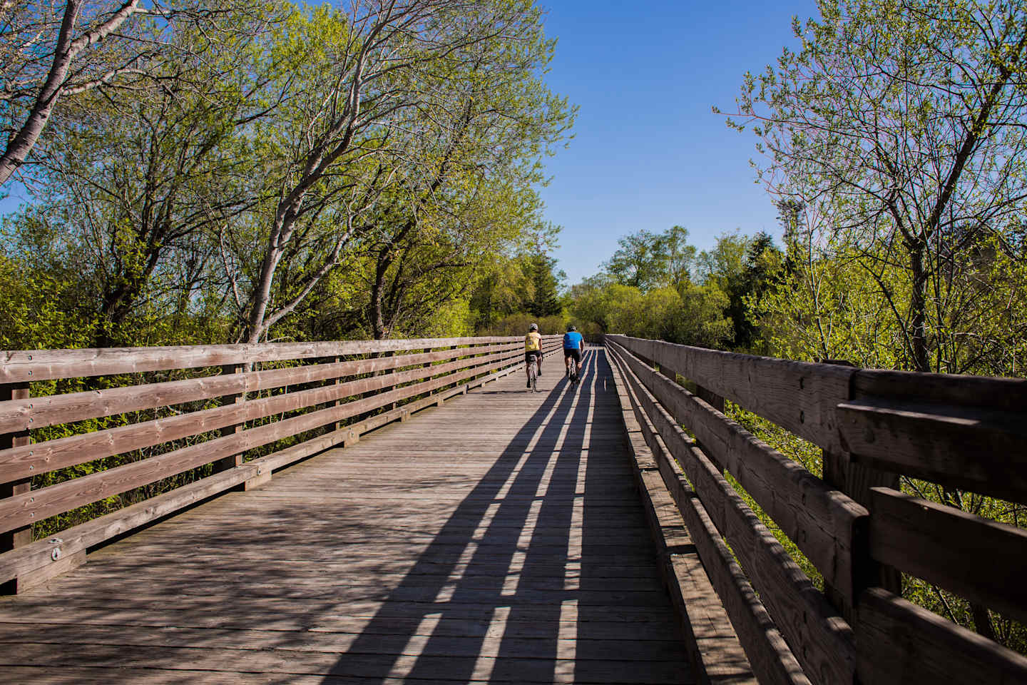 Victoria, Canada - April 28, 2019. The Lochside Trail in Saanich connects pedestrians and cyclists from downtown Victoria to Sidney.