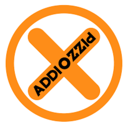 The image depicts an orange circular symbol with a large "X" in the center, and the text "AUDIO ZZZLD" written within the "X".