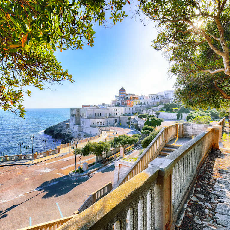 Beautiful coastal town in  Santa Cesarea Terme in Salento region of Italy. Villa Sticchi in Salento Apulia region Lecce south Italy
