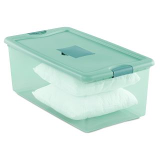 Caja Organizadora De 24 Lt Tapa Blanca Agarradera Azul