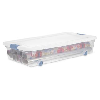 Caja de plástico con ruedas, caja bajo cama 53 litros