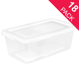 Caja de almacenamiento de plástico transparente con tapa de 6 Qt / 5.7L